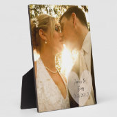 Plaque photo mariage avec coeur et Mariage Date (Côté)