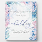 Plaque Photo Mariage | Bâtiment BLue Peonies roses (Devant)