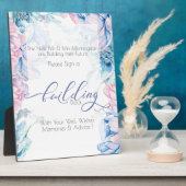 Plaque Photo Mariage | Bâtiment BLue Peonies roses (Côté)