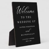 Plaque Photo Mariage Célébration moderne Script de bienvenue Pl (Côté)