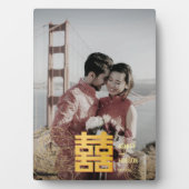 Plaque Photo Mariage chinois Gold Double Happiness Photo (Devant)