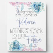 Plaque Photo Mariage | Ciel Bleu et Bubblegum Pink Peonies (Devant)