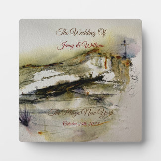 Plaque Photo Mariage d'aquarelle d'automne Abstrait moderne