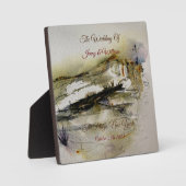 Plaque Photo Mariage d'aquarelle d'automne Abstrait moderne (Recto)