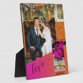 Plaque photo Mariage de Boho rose-orange (Côté)