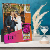 Plaque photo Mariage de Boho rose-orange (Côté)