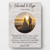 Plaque Photo Mariage de bois rustique blanc Anniversaire Photo  (Devant)