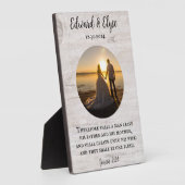 Plaque Photo Mariage de bois rustique blanc Anniversaire Photo  (Côté)