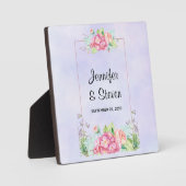 Plaque Photo Mariage de cadre Floral rose moderne (Recto)