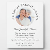 Plaque Photo Mariage de Merci du prix Parent génial (Devant)