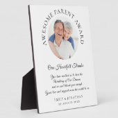 Plaque Photo Mariage de Merci du prix Parent génial (Côté)