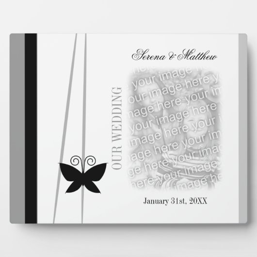Plaque Photo Mariage de papillon noir (Devant)