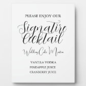 Plaque Photo Mariage de script noir moderne Boisson (Devant)