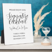 Plaque Photo Mariage de script noir moderne Boisson (Côté)