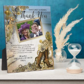 Plaque Photo Mariage de Steampunk en bord de mer Merci (Côté)