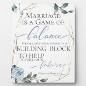 Plaque Photo Mariage demande bloc de construction Dusty Blue (Devant)