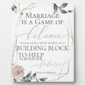 Plaque Photo Mariage demande bloc de construction Rose Dusty (Devant)