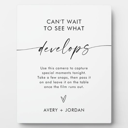 Plaque Photo Mariage Disposable Caméra Signal, Mariage Jeu Phot (Devant)