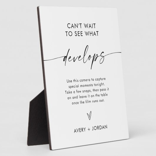 Plaque Photo Mariage Disposable Caméra Signal, Mariage Jeu Phot (Côté)