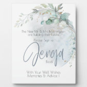 Plaque Photo Mariage | Dusty Blue Over the Moon in Love (Devant)