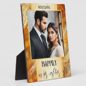 Plaque photo Mariage en marbre doré élégant (Côté)