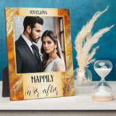 Plaque photo Mariage en marbre doré élégant (Côté)