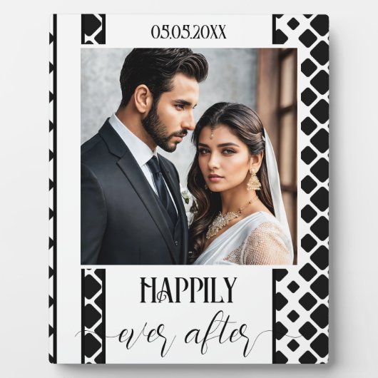 Plaque photo Mariage en noir et blanc (Devant)