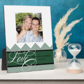 Plaque Photo Mariage Engagé Chic Chevron Moderne Personnalisé (Côté)