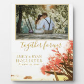 Plaque Photo Mariage Forever Golden Script Oleander Floral (Devant)