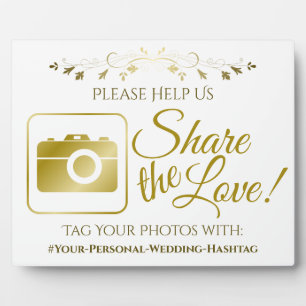 Plaque Photo Mariage Gold Photo Partager Hashtag