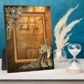 Plaque Photo Mariage Gothique-Gold Steampunk en cuir (Côté)