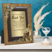 Plaque Photo Mariage Gothique-Or À La Steampunk Sur Suede (Côté)