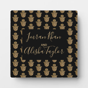 Plaque Photo Mariage indien Gold hamsa Henna Affiche de bienven