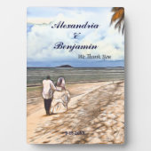 Plaque Photo Mariage mariée Groom Tropical Palm Merci personnal (Devant)