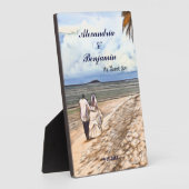 Plaque Photo Mariage mariée Groom Tropical Palm Merci personnal (Côté)