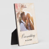 Plaque Photo Mariage Pampas herbe rose pâle (Côté)