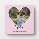 Plaque Photo Mariage Photo Cadre Coeur Rose Calligraphie Modern (Devant)