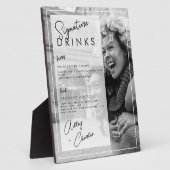 Plaque Photo Mariage photo noir blanc Couple Signature Boire (Côté)