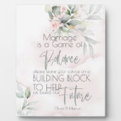 Plaque Photo Mariage | Rose rose et feuillage vert pâle (Devant)