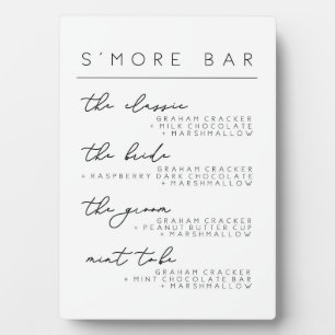 Plaque Photo Mariage S'more Bar Menu Signal, Smore Recette Post