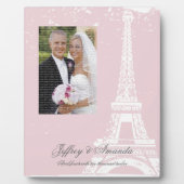 Plaque photo Mariage Tour Eiffel rose (Devant)