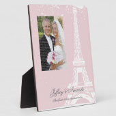 Plaque photo Mariage Tour Eiffel rose (Côté)