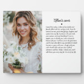 Plaque Photo Mariage Vows Elegant Keepsaké Photo (gauche) (Devant)