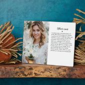 Plaque Photo Mariage Vows Elegant Keepsaké Photo (gauche) (Côté)