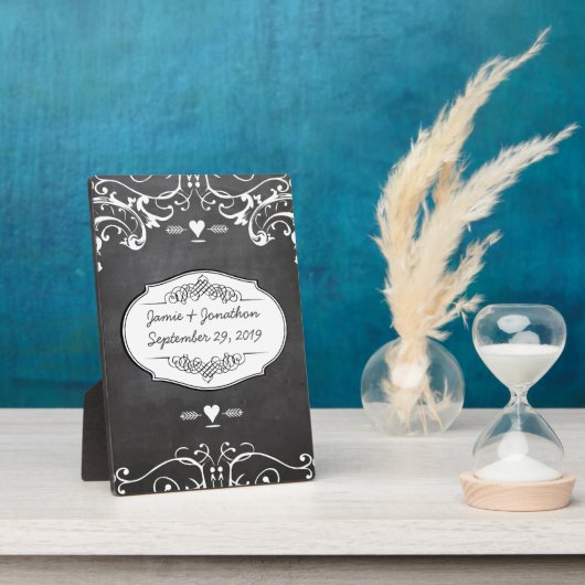 Plaque Photo Mariages de typographie de tableau noir (Côté)