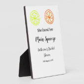 Plaque Photo Mariée au citron Main Squeeze personnalisable (Côté)