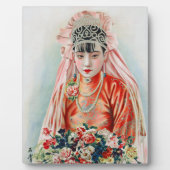 Plaque Photo Mariée en rouge au Mariage chinois à Shanghai (Devant)