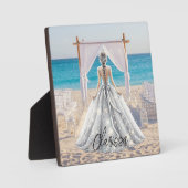 Plaque Photo Mariée Mariage Jour Plage Mariage Fancy Gown (Recto)