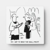 Plaque Photo Mariée veut vérifier le petit dessin imprimé (Devant)