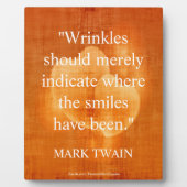 Plaque Photo Mark Twain Citation Anniversaire Avec Coeurs (Devant)